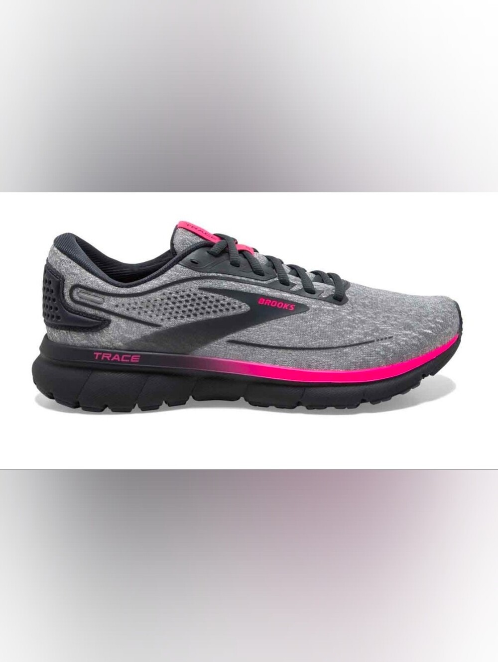 Brooks Women's Trace 2 Oyster/Ebony/Pink Size 7B